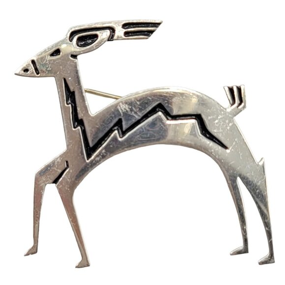 MFA Museum Of Fine Arts Sterling Silver Gazelle, Goat Brooch, Signed - Picture 1 of 5